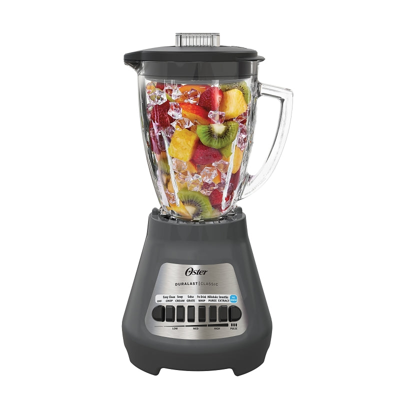 Oster Classic Series BLSTMEGG00000 Blender, 48 oz Bowl, 700 W, 8-Speed, Glass, Gray, Plastic Bowl