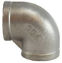 Midland Industries 62107BAG Pipe Elbow, 1-1/2 in, 90 deg Angle, Stainless Steel, 300 psi Pressure