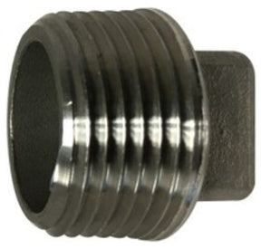 Anderson Metals 62672B Cored Pipe Plug, 3/8 in, Threaded, Square Head, 304 Stainless Steel, Pack of 5