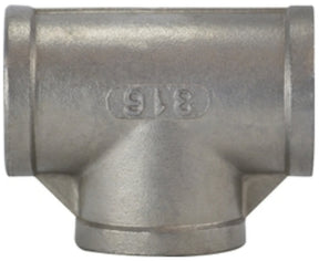 Midland Industries 62257BAG Pipe Tee, 1-1/2 in, Stainless Steel, 300 psi Pressure