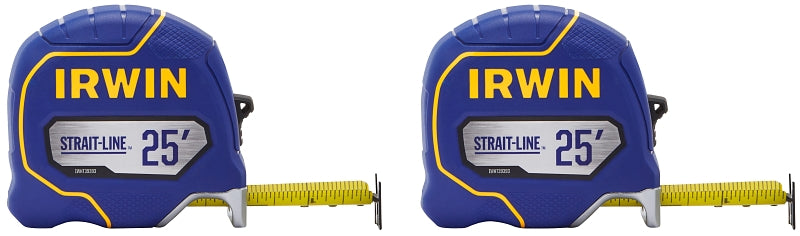 Irwin Strait-Line IWHT39396S Tape Measure, Double-Sided Blade, 25 ft L Blade, 1-1/4 in W Blade, 2/PK