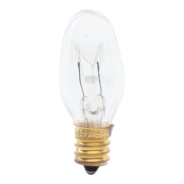 Feit Electric BP4C7/4 Incandescent Bulb, 4 W, C7 Lamp, E12 Candelabra Lamp Base, 2700 K Color Temp, 3000 hr Average Life