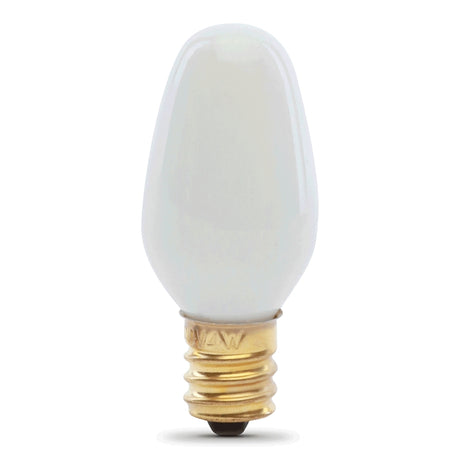 Feit Electric BP4C7/W/4 Incandescent Lamp, White Lamp, 4 W, Candelabra E12 Lamp Base, 2700 K Color Temp