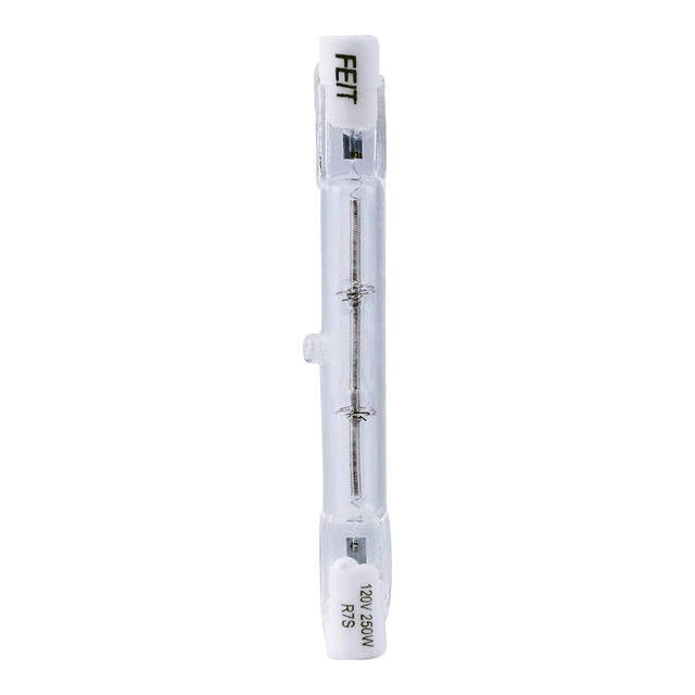 Feit Electric BPQ250T3/CL/S/2/TRP Halogen Bulb, 250 W, R7s Lamp Base, T3 Lamp, 4000 Lumens, 3000 K Color Temp