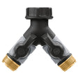 Orbit 56389 Hose Y with Shut-Offs, 3/4 in, Male, Metal Body