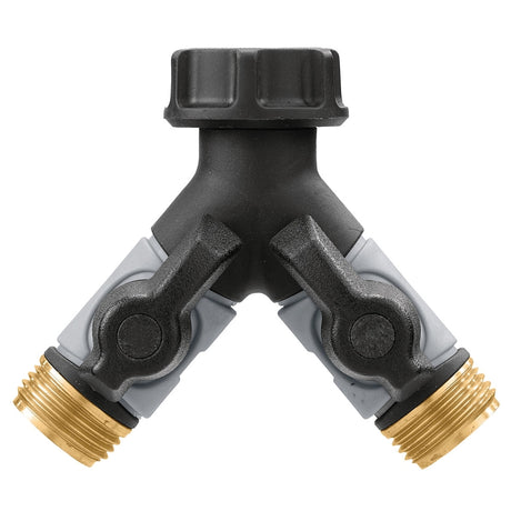 Orbit 56389 Hose Y with Shut-Offs, 3/4 in, Male, Metal Body
