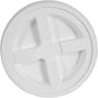 Gamma 4122E Lid, Heavy-Duty, Leak-Proof, HDPE, White, For: 3.5 to 7 gal Standard Plastic Buckets