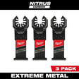 Milwaukee NITRUS CARBIDE Series 49-25-1563 Oscillating Multi-Tool Blade, Carbide, 1-3/8 in D Cutting, 3/PK