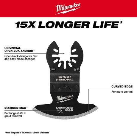 Milwaukee 49-25-2272 Grout Removal Multi-Tool Blade, Diamond Grit