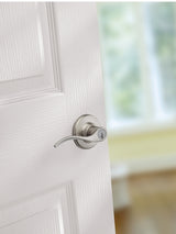 Kwikset 94050-673 Entry Door Lockset, Lever Handle, Satin Nickel, Zinc, KW1, SC1 Keyway, Re-Key Technology: SmartKey