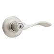 Kwikset 94050-673 Entry Door Lockset, Lever Handle, Satin Nickel, Zinc, KW1, SC1 Keyway, Re-Key Technology: SmartKey