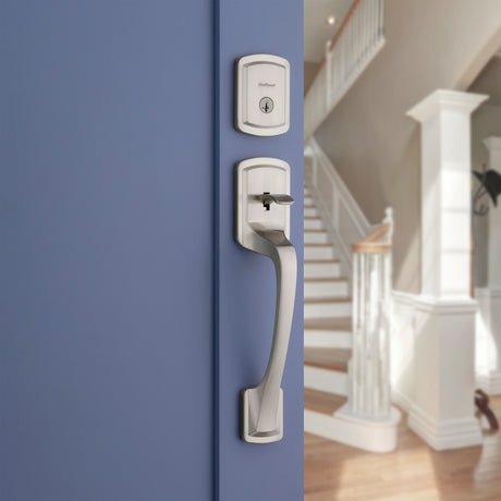 Kwikset Signature 818PGHXPSK 15 RDT SMT Handleset with Pismo Knob, Grade 3 Grade, Metal, Satin Nickel, KW1 Keyway