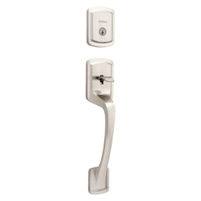 Kwikset Signature 818PGHXPSK 15 RDT SMT Handleset with Pismo Knob, Grade 3 Grade, Metal, Satin Nickel, KW1 Keyway
