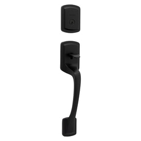 Kwikset 98180-026 Entry Handleset, Matte Black, Metal, KW1 Keyway, Residential, Grade 3 Grade, Left, Right Hand