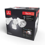 globe 17000138 Security Flood Light, 2 -Lamp, Plastic Fixture, White Fixture