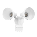 globe 17000138 Security Flood Light, 2 -Lamp, Plastic Fixture, White Fixture