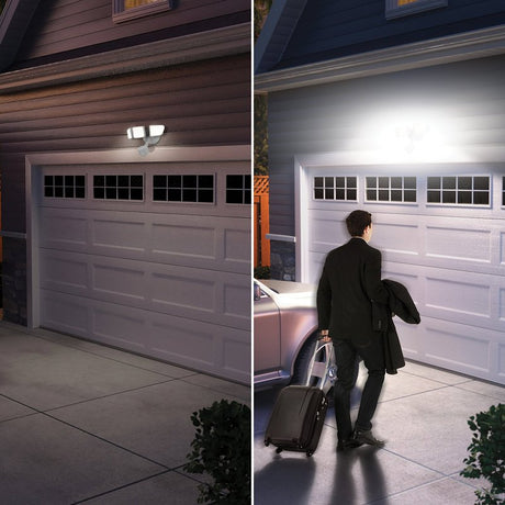 globe 17000206 Security Flood Light, LED Lamp, Bright White, 3200 Lumens, 4000 K Color Temp, White Fixture