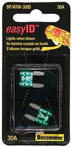 Bussmann BP/ATM-30ID Automotive Fuse, 1 kA Interrupt, 32 VDC, 30 A