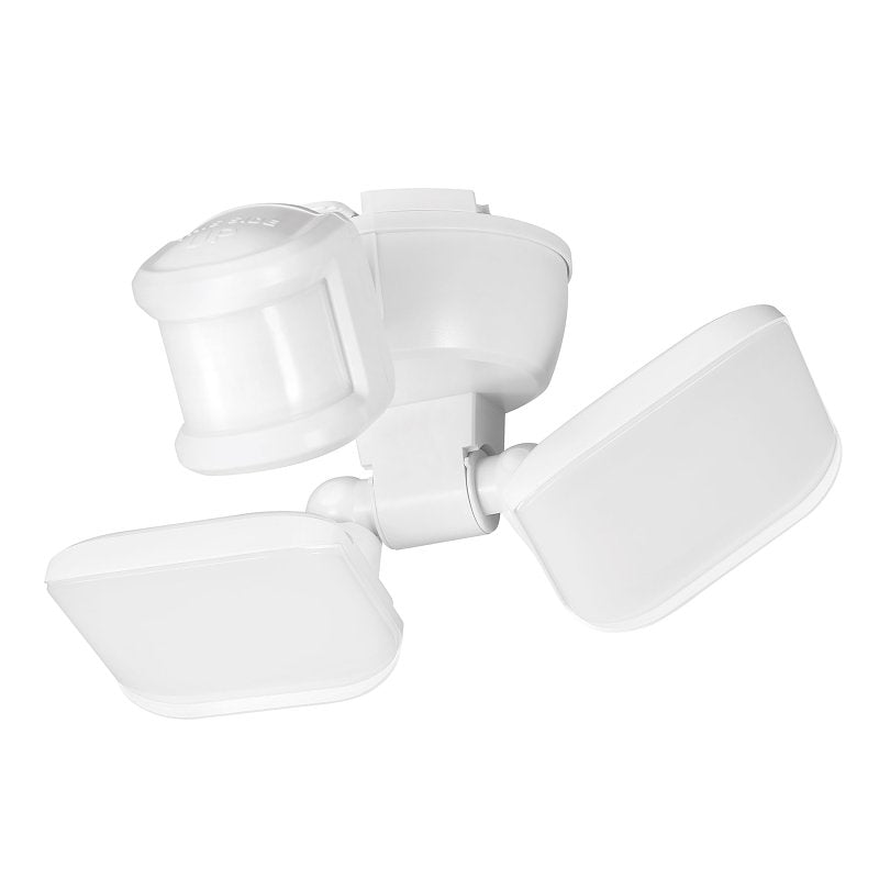 globe 17000224 Security Flood Light, LED Lamp, Daylight, 600 Lumens, 4000 K Color Temp, White Fixture