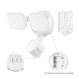 globe 17000224 Security Flood Light, LED Lamp, Daylight, 600 Lumens, 4000 K Color Temp, White Fixture