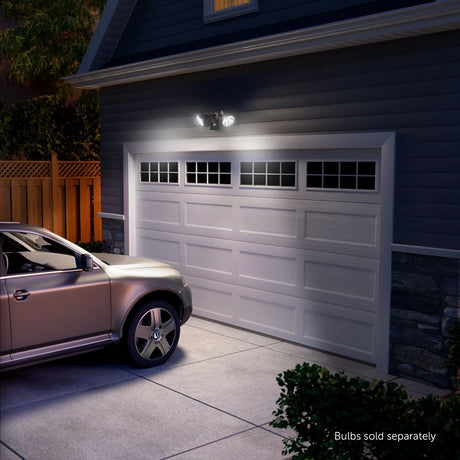 globe 17000272 Security Flood Light, 120 V, 120 W, 2 -Lamp, LED Lamp, 4000 K Color Temp, Plastic Fixture, Bronze Fixture