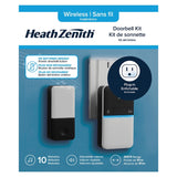 Heath Zenith 18000154 Door Chime Bell, Wireless, Black/White