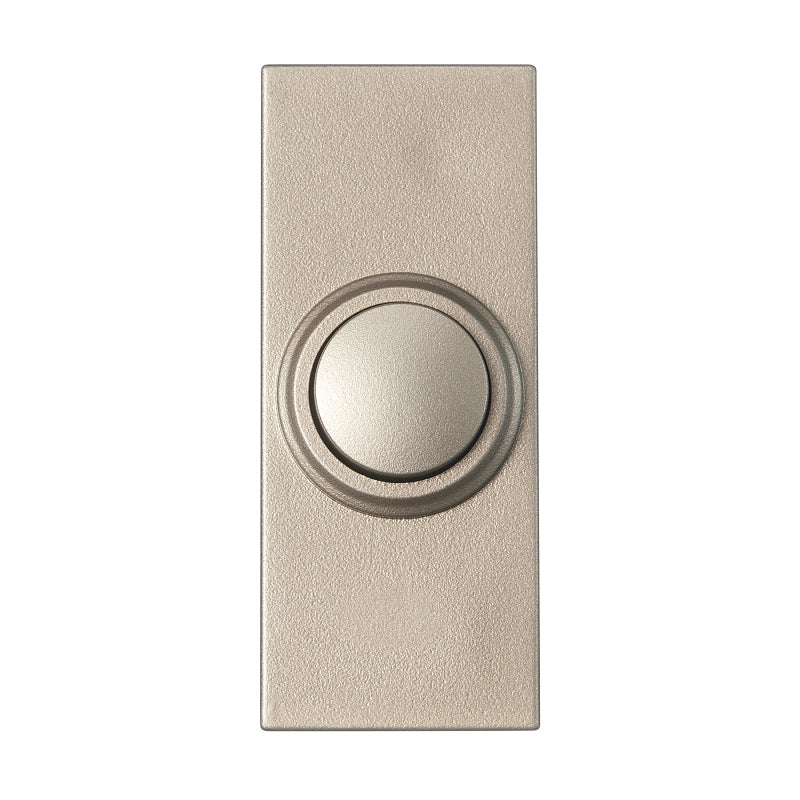 Heath Zenith 18000219 Doorbell Pushbutton, Wireless, Plastic, Silver, Unlighted