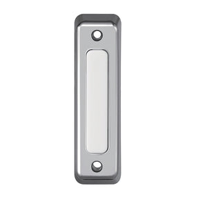 Heath Zenith Satin Nickel Plastic Wired Push Doorbell Button 18000222, Rectangular, Metal, Silver