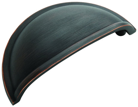 Amerock Cup Pulls Series BP53010ORB Cup Cabinet Pull, 3-7/16 in L Handle, 1-5/8 in H, Oil-Rubbed Bronze, 1-5/8 in H