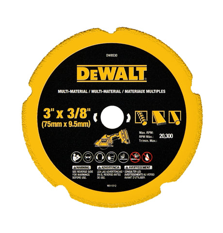 DEWALT DW8530 Diamond Blade, 3 in Dia, 3/8 in Arbor