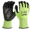 Milwaukee 48-73-8933 High-Visibility Cut Level 3 Gloves, Unisex, XL, Elasticated Knit Cuff, Nitrile Coating, Yellow