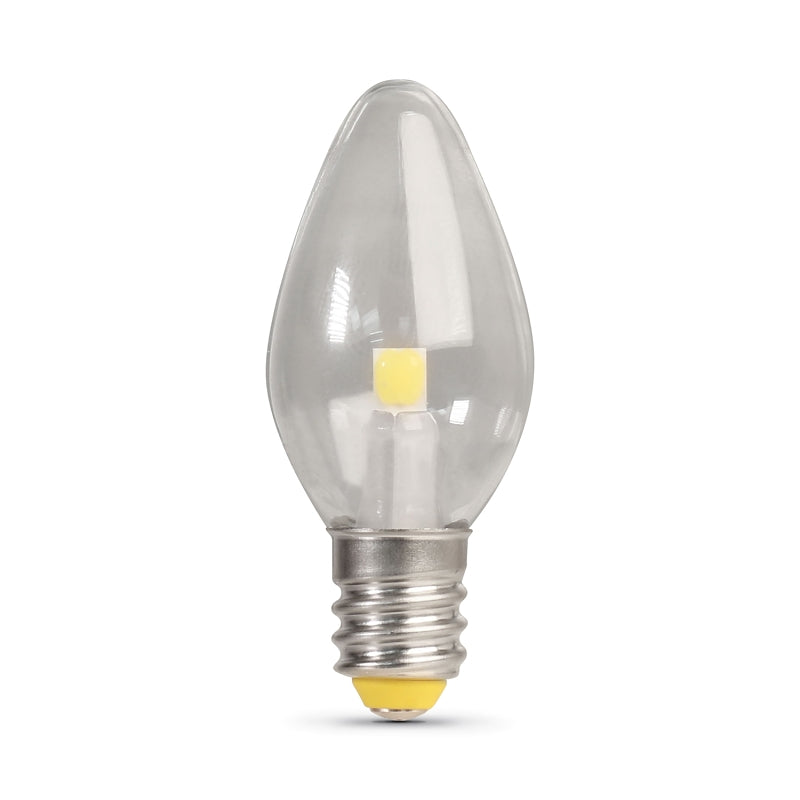 Feit Electric BP4C7/827/LED/4 LED Night Light Bulb, 0.5 W, E12 Candelabra Lamp Base, C7 Lamp, Soft White, 15 Lumens