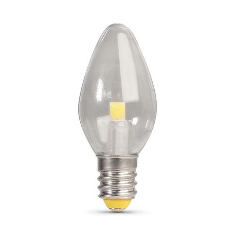 Feit Electric BP4C7/827/LED/4 LED Night Light Bulb, 0.5 W, E12 Candelabra Lamp Base, C7 Lamp, Soft White, 15 Lumens