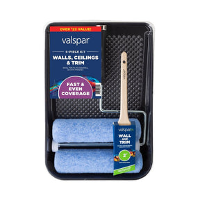 Valspar Wall, Ceilings and Trim Series 889905960 Paint Roller Kit, Smooth Surface, Polyester, 6-Piece