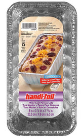 Handi-Foil 20398TL-10 Loaf Pan with Lid, 5.718 in L, 3.312 in W, Aluminum, Pack of 10