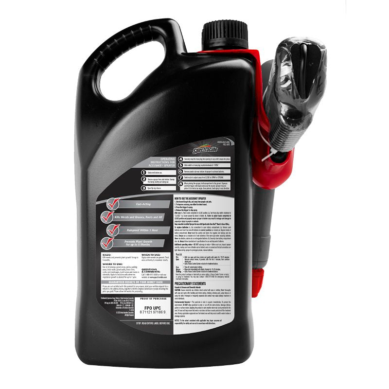 Spectracide ONE-SHOT HG-97186 Weed and Grass Killer, Liquid, Clear/Pale Yellow, 1 gal Bottle