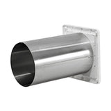 Lambro 361WTP Wall Cap Louvered Vent, 6 in Dia, Plastic, White