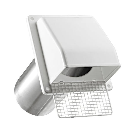 Lambro 606WTP Air Intake Louver Vent, 6 in Dia, Plastic, White