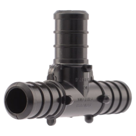 SharkBite UP362A5 Pipe Tee, 1/2 in, Barb, Polymer, Black, 200 psi Pressure, 5/PK