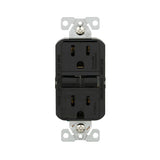 Eaton GF15BK-WP GFCI Receptacle, 125 V, 15 A, NEMA: NEMA 5-15R, Back, Side Wiring, Black