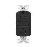 Eaton GF15BK-WP GFCI Receptacle, 125 V, 15 A, NEMA: NEMA 5-15R, Back, Side Wiring, Black
