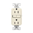 Eaton GF15LA Self-Test GFCI Receptacle, 125 V, 15 A, NEMA: NEMA 5-15R, Back, Side Wiring, Light Almond