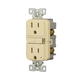 Eaton GF15V Self-Test GFCI Receptacle, 125 V, 15 A, NEMA: NEMA 5-15R, Back, Side Wiring, Ivory