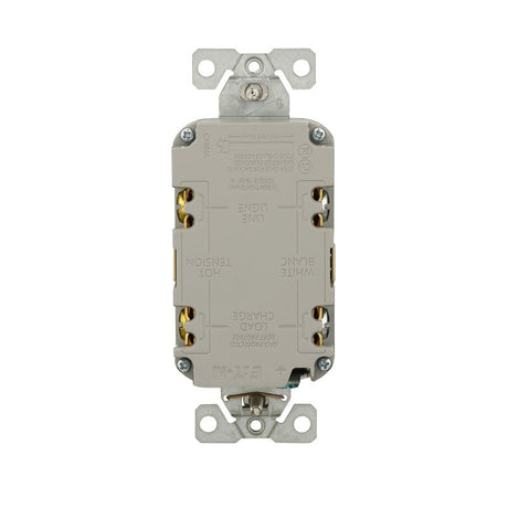 Eaton GF15V Self-Test GFCI Receptacle, 125 V, 15 A, NEMA: NEMA 5-15R, Back, Side Wiring, Ivory
