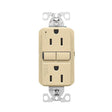 Eaton GF15V Self-Test GFCI Receptacle, 125 V, 15 A, NEMA: NEMA 5-15R, Back, Side Wiring, Ivory
