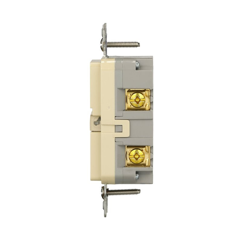 Eaton GF15V-BX-L Self-Test GFCI Receptacle, 125 V, 15 A, NEMA: NEMA 5-15R, Back, Side Wiring, Ivory