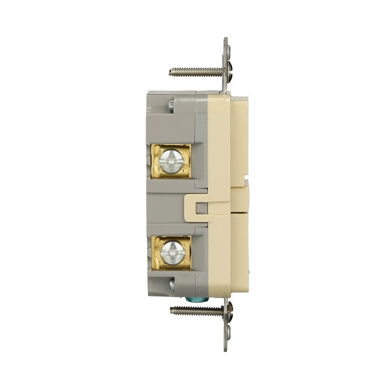 Eaton GF15V-BX-L Self-Test GFCI Receptacle, 125 V, 15 A, NEMA: NEMA 5-15R, Back, Side Wiring, Ivory