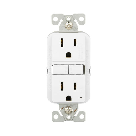 Eaton GF15W-WP GFCI Receptacle, 125 V, 15 A, NEMA: NEMA 5-15R, Back, Side Wiring, White