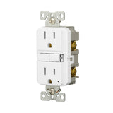 Eaton GF15W-WP GFCI Receptacle, 125 V, 15 A, NEMA: NEMA 5-15R, Back, Side Wiring, White