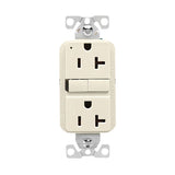 Eaton GF20LA Self-Test GFCI Receptacle, 125 V, 20 A, NEMA: NEMA 5-20R, Back, Side Wiring, Light Almond